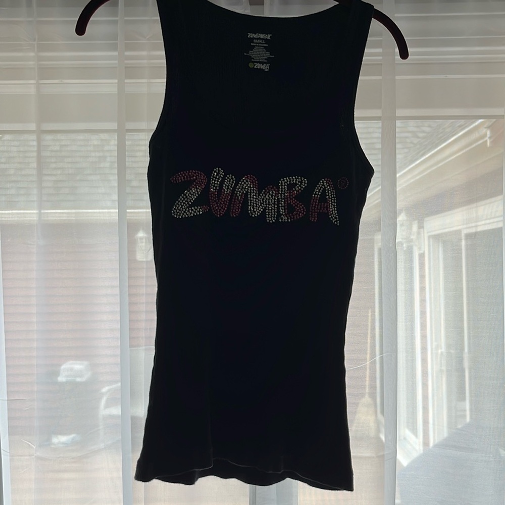 Black Zumba Fitness tank top in great preowned condition!